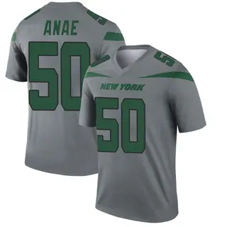 New York Jets Men's Bradlee Anae Legend Inverted Jersey - Gray