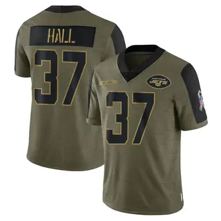 New York Jets Men's Bryce Hall Limited 2021 Salute To Service Jersey - Olive