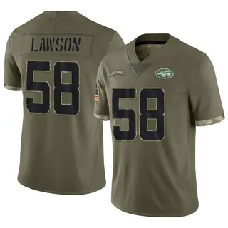 New York Jets Men's Carl Lawson Limited 2022 Salute To Service Jersey - Olive