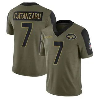 New York Jets Men's Chandler Catanzaro Limited 2021 Salute To Service Jersey - Olive