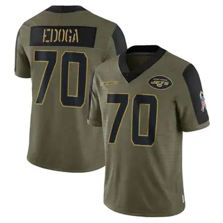 New York Jets Men's Chuma Edoga Limited 2021 Salute To Service Jersey - Olive