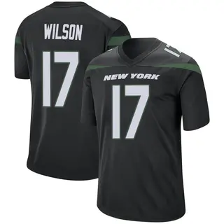 New York Jets Men's Garrett Wilson Game Stealth Jersey - Black