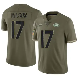 New York Jets Men's Garrett Wilson Limited 2022 Salute To Service Jersey - Olive