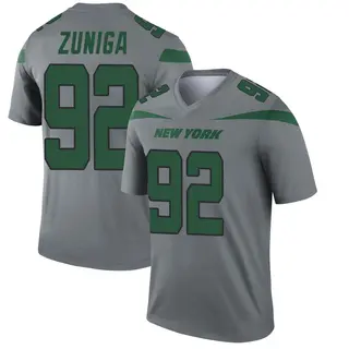 New York Jets Men's Jabari Zuniga Legend Inverted Jersey - Gray