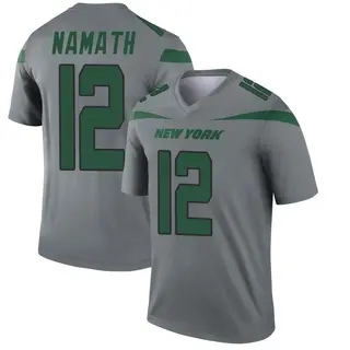 New York Jets Men's Joe Namath Legend Inverted Jersey - Gray
