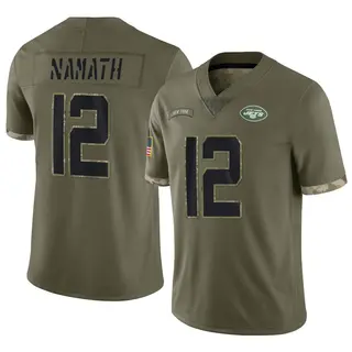 New York Jets Men's Joe Namath Limited 2022 Salute To Service Jersey - Olive