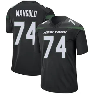 New York Jets Men's Nick Mangold Game Stealth Jersey - Black