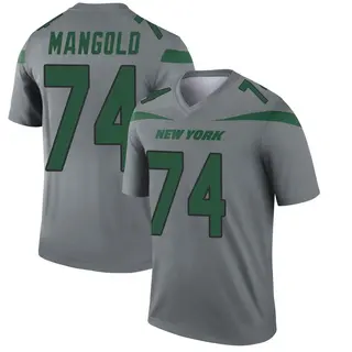 New York Jets Men's Nick Mangold Legend Inverted Jersey - Gray
