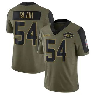 New York Jets Men's Ronald Blair Limited 2021 Salute To Service Jersey - Olive