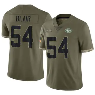 New York Jets Men's Ronald Blair Limited 2022 Salute To Service Jersey - Olive