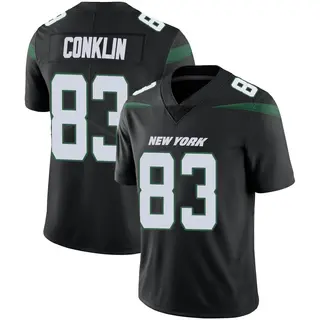New York Jets Men's Tyler Conklin Limited Stealth Vapor Jersey - Black