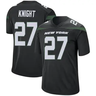 New York Jets Men's Zonovan Knight Game Stealth Jersey - Black