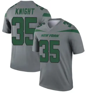 New York Jets Men's Zonovan Knight Legend Inverted Jersey - Gray