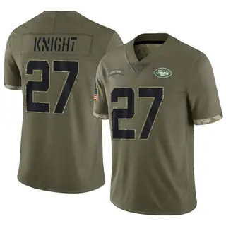 New York Jets Men's Zonovan Knight Limited 2022 Salute To Service Jersey - Olive
