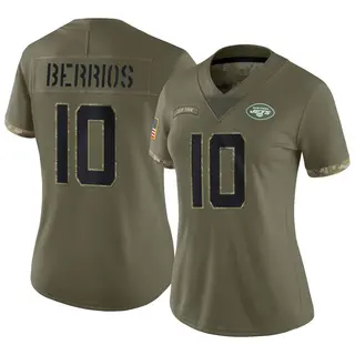 New York Jets Women's Braxton Berrios Limited 2022 Salute To Service Jersey - Olive