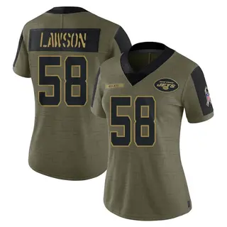 New York Jets Women's Carl Lawson Limited 2021 Salute To Service Jersey - Olive