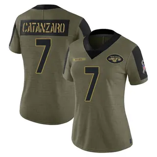 New York Jets Women's Chandler Catanzaro Limited 2021 Salute To Service Jersey - Olive