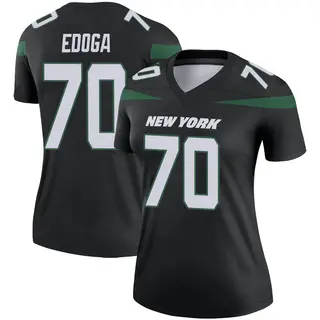 New York Jets Women's Chuma Edoga Legend Stealth Color Rush Jersey - Black
