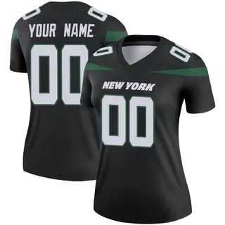 New York Jets Women's Custom Legend Stealth Color Rush Jersey - Black