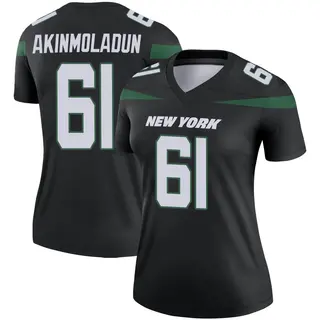 New York Jets Women's Freedom Akinmoladun Legend Stealth Color Rush Jersey - Black