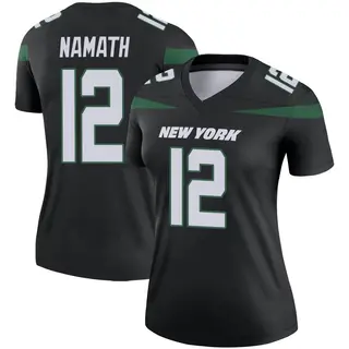 New York Jets Women's Joe Namath Legend Stealth Color Rush Jersey - Black