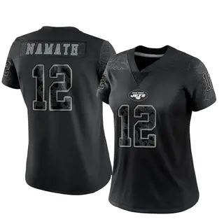 New York Jets Women's Joe Namath Limited Reflective Jersey - Black