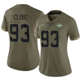 New York Jets Women's Kameron Cline Limited 2022 Salute To Service Jersey - Olive