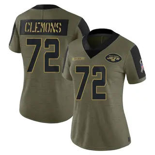 New York Jets Women's Micheal Clemons Limited 2021 Salute To Service Jersey - Olive