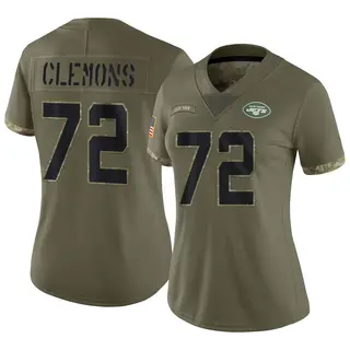New York Jets Women's Micheal Clemons Limited 2022 Salute To Service Jersey - Olive