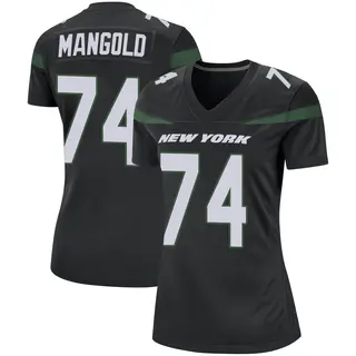 New York Jets Women's Nick Mangold Game Stealth Jersey - Black