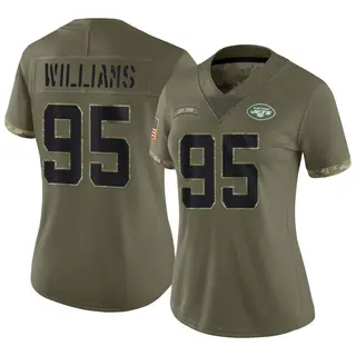 New York Jets Women's Quinnen Williams Limited 2022 Salute To Service Jersey - Olive