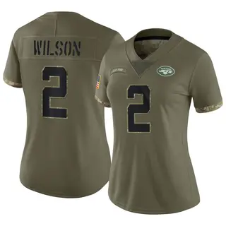 New York Jets Women's Zach Wilson Limited 2022 Salute To Service Jersey - Olive