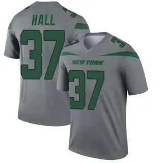New York Jets Youth Bryce Hall Legend Inverted Jersey - Gray
