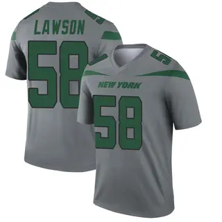 New York Jets Youth Carl Lawson Legend Inverted Jersey - Gray