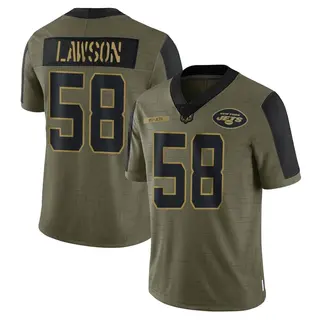 New York Jets Youth Carl Lawson Limited 2021 Salute To Service Jersey - Olive