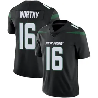 New York Jets Youth Chandler Worthy Limited Stealth Vapor Jersey - Black
