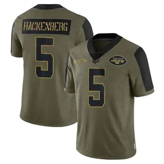 New York Jets Youth Christian Hackenberg Limited 2021 Salute To Service Jersey - Olive