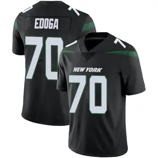 New York Jets Youth Chuma Edoga Limited Stealth Vapor Jersey - Black