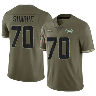 New York Jets Youth David Sharpe Limited 2022 Salute To Service Jersey - Olive