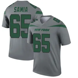 New York Jets Youth Dru Samia Legend Inverted Jersey - Gray