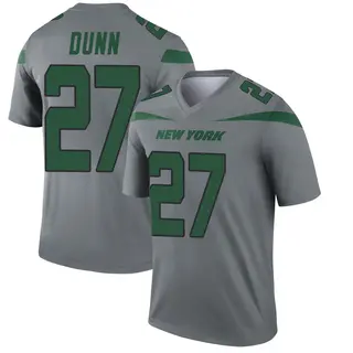 New York Jets Youth Isaiah Dunn Legend Inverted Jersey - Gray