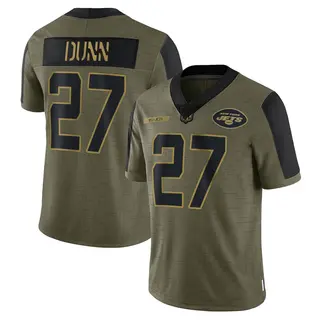 New York Jets Youth Isaiah Dunn Limited 2021 Salute To Service Jersey - Olive
