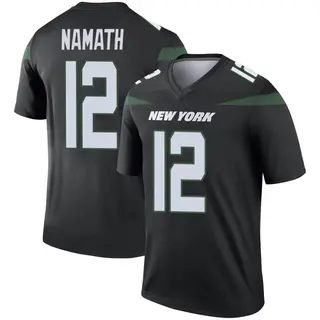 New York Jets Youth Joe Namath Legend Stealth Color Rush Jersey - Black