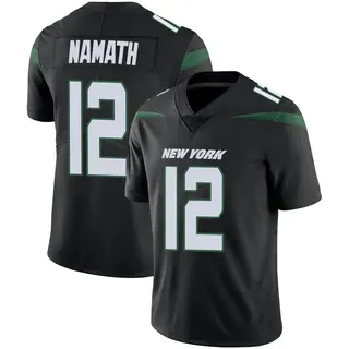 New York Jets Youth Joe Namath Limited Stealth Vapor Jersey - Black