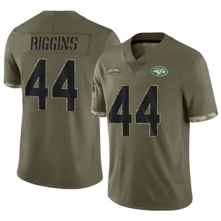 New York Jets Youth John Riggins Limited 2022 Salute To Service Jersey - Olive