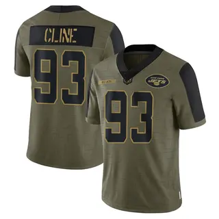 New York Jets Youth Kameron Cline Limited 2021 Salute To Service Jersey - Olive