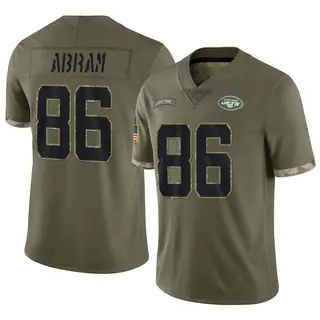 New York Jets Youth Keshunn Abram Limited 2022 Salute To Service Jersey - Olive