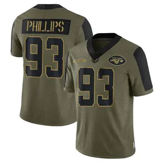 New York Jets Youth Kyle Phillips Limited 2021 Salute To Service Jersey - Olive