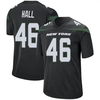 New York Jets Youth Maalik Hall Game Stealth Jersey - Black
