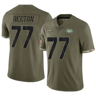 New York Jets Youth Mekhi Becton Limited 2022 Salute To Service Jersey - Olive